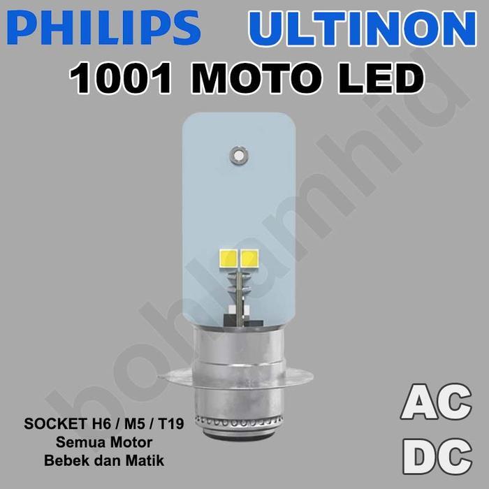 LED Motor SUPRA X 125 Philips Ultinon 1001 Moto LED 6000K AC DC Socket H6 M5 T19 Bohlam Lampu Depan