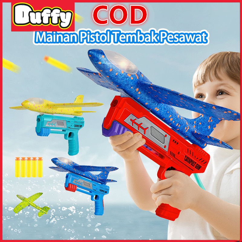 Duffy Toys Pistol Pesawat Terbang Angin Foam / Mainan Anak / Pesawat Terbang Berlampu / Mainan Kreat