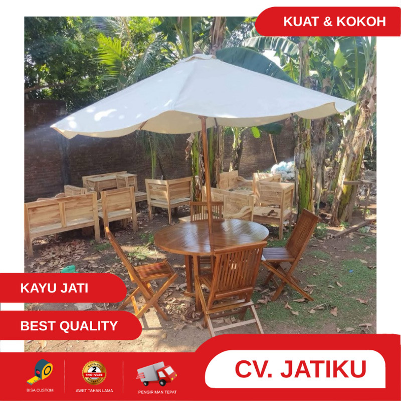 Payung kayu jati, payung cafe, payung pantai jumbo, payung teras, diameter 3meter, payung cafe satu 