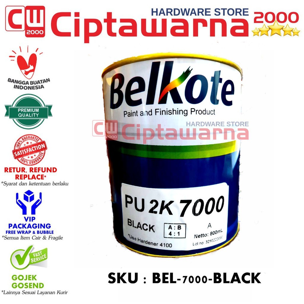 Cat Belkote PU 2K 7000 Black + Hardener SET - CWS