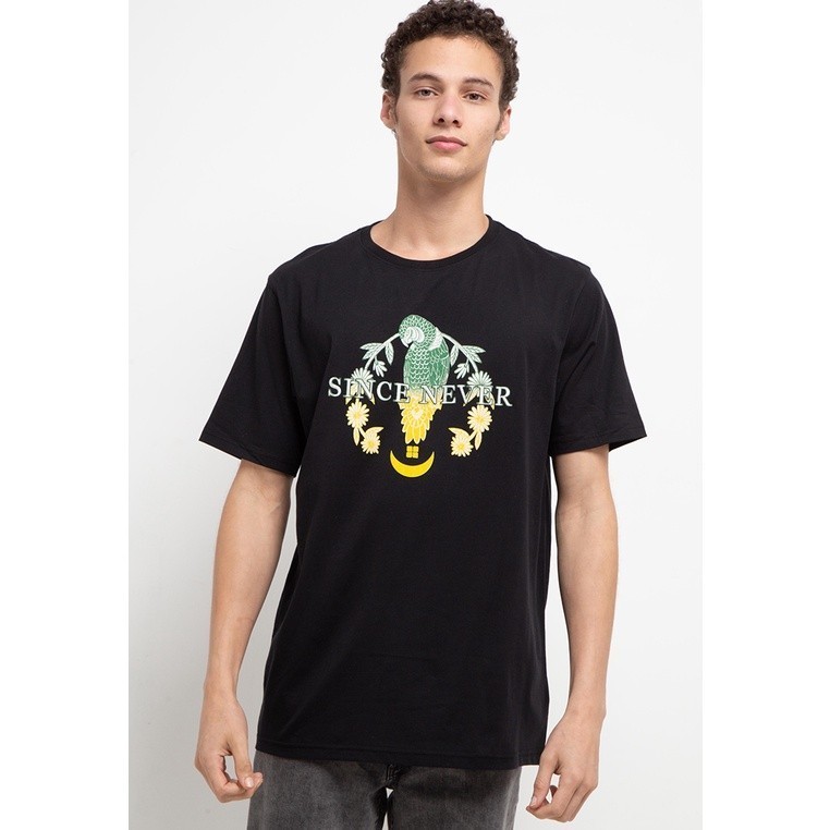 ORI  Insight Kaos Lengan Pendek Pria Hitam Birdy Tee IS011403-BLK Planet Surf Tee