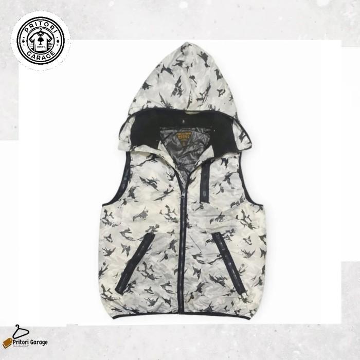 Outdoor Puffer Vest Rompi Hoodie Jacket Field Core Snow Camo White Grey Black Color Vintage L fit XL