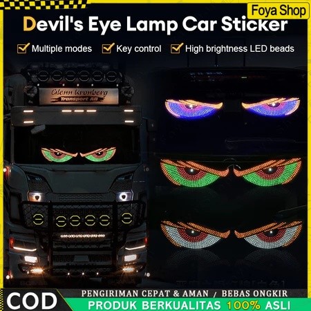 Lampu Devil Eye Merk Multi Mode Layar Tampilan LED Truk Depan Belakang Kaca Depan Mobil