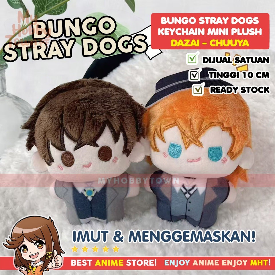 Gantungan Kunci Boneka Anime Bungou Stray Dogs Karakter Osamu Dazai Nakahara Chuuya Keychain Mini Pl