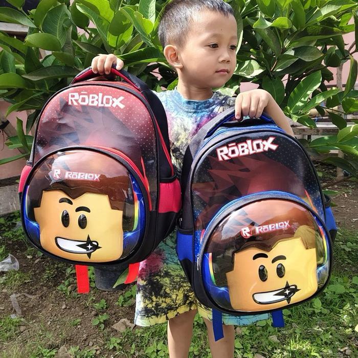 Tas Ransel Anak TK Paud kalekter laki laki Roblox Timbul led - Roblox merah