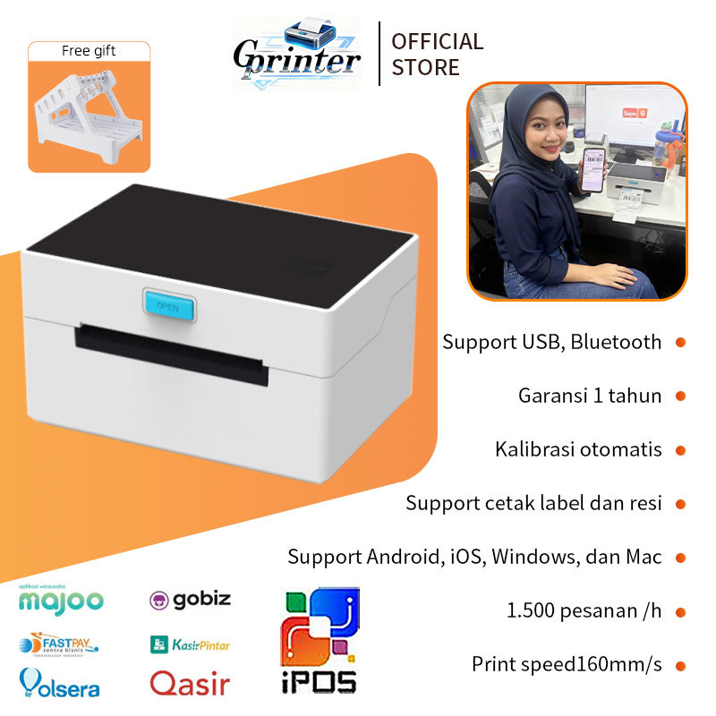 Gprinter PRINTER BARCODE THERMAL LABEL SUPPORT BLUETOOTH /USB /Wireless Shipping Sticker Printer Bar