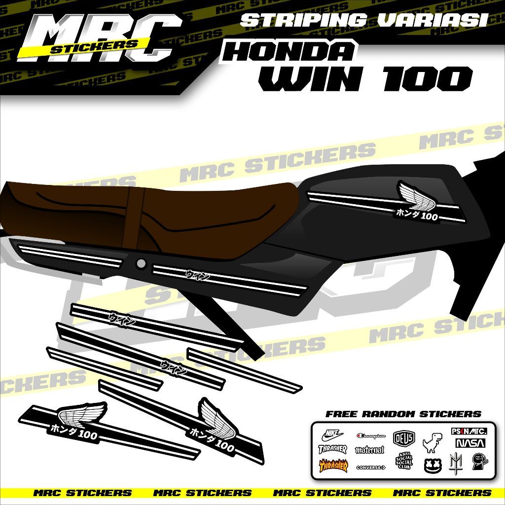 STRIPING / STIKER / SKOTLET VARIASI / CUSTOM HONDA WIN / WIN 100