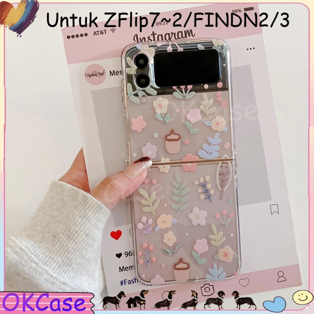 Casing HP Lipat Samsung Z Flip & OPPO N Flip Aesthetic Elegan | Z Flip 7 6 5 4 3 2 F7070 F711 W23 W2