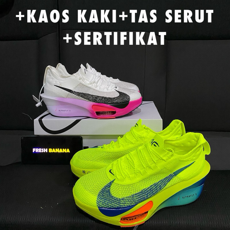 Sepatu Lari Nike Alphafly 3 100% ORI Marathon - Karbon Plate Air Zoom Sneakers Pria Wanita COD Grati