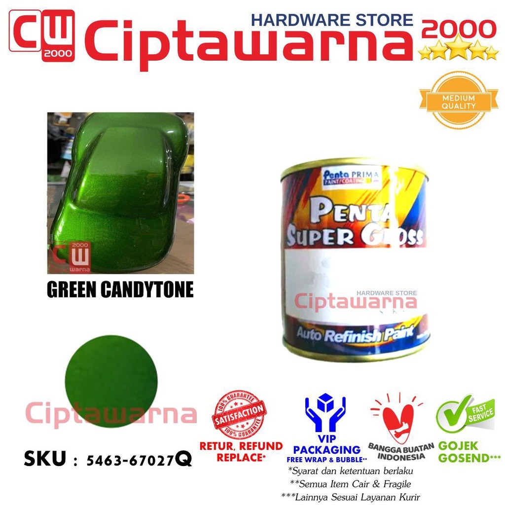 Cat Penta Super Gloss Green Hijau Candy Candytone 200 Gram - A2 CWS