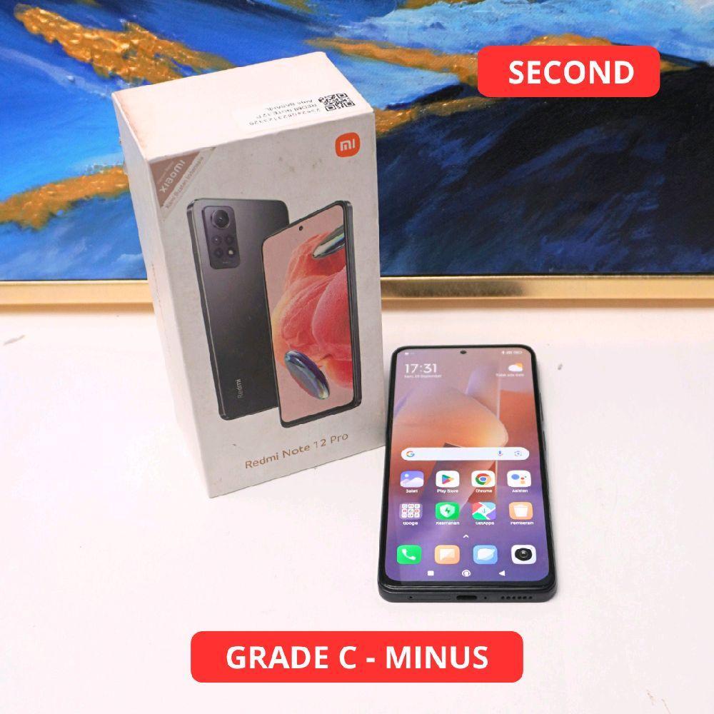 XIAOMI REDMI NOTE 12 PRO 8/256 GB (4G) GRADE C - MINUS HP SECOND ORIGINAL SINAR MUTIARA CELL (57206)