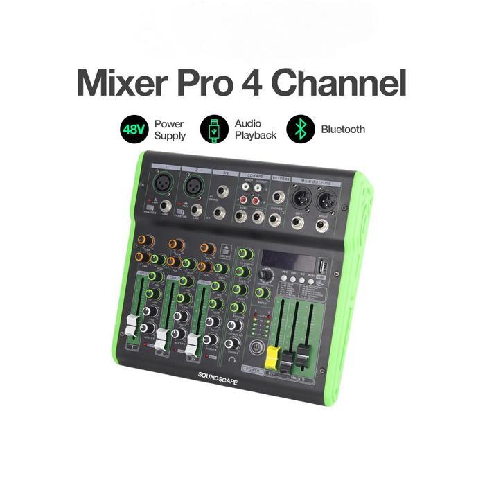 Bonkyo Mixer Suara Audio 6 Channel Bluetooth DSP USB dengan Equalizer Bass Monitor Komputer Amplifie