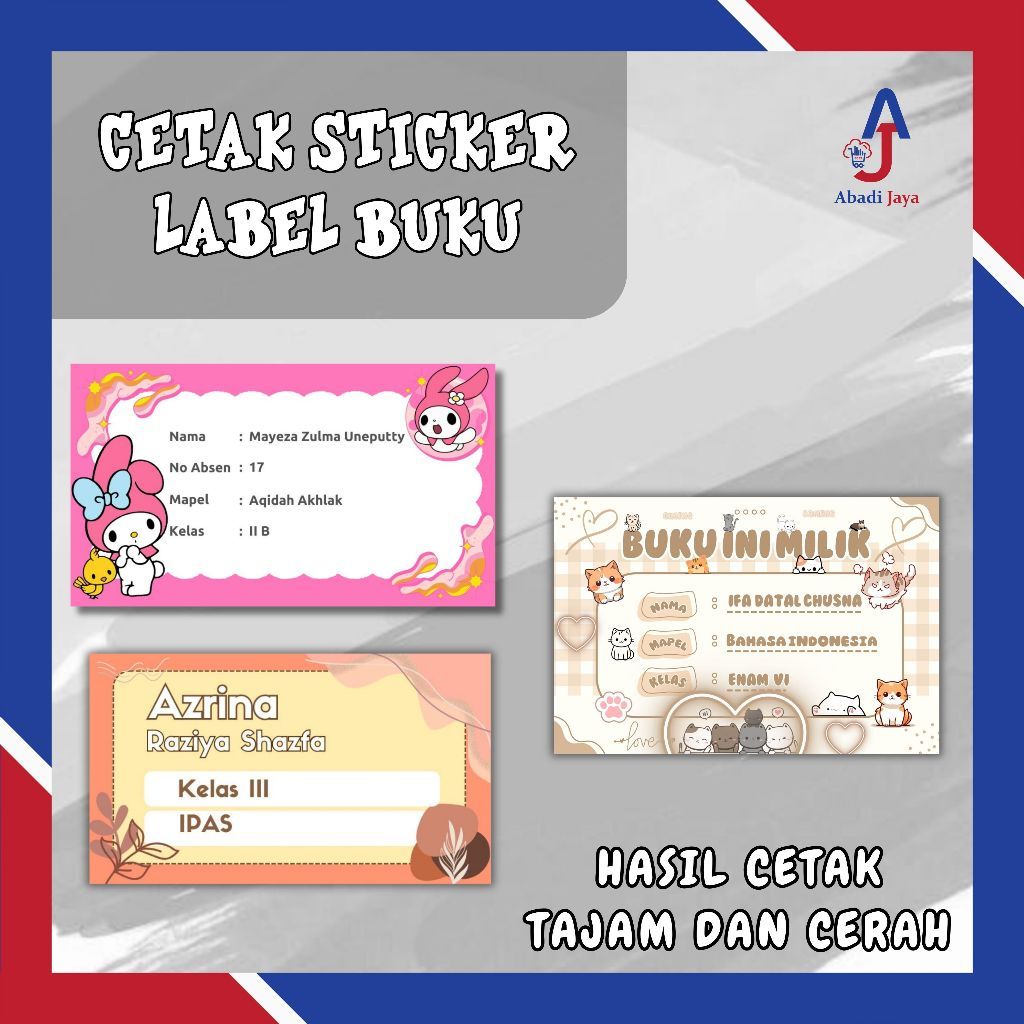 Cetak Label Buku Tulis
