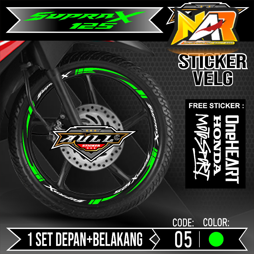 Stiker Cutting Velg Supra X 125 - Aksesoris Stiker Cutting Sticker List Velg Motor Honda Supra X 125