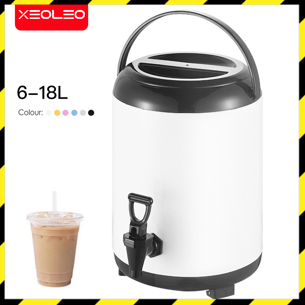 XEOLEO Insulation barrel 10L White Milk tea Bucket for keep warm/cold Bubble tea Insulation preserva