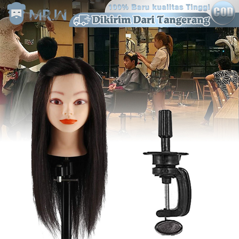 14inch Manekin Rambut Asli Latihan Hair Mannequin 100% Rambut Asli High Quality Manekin Rambut Latih