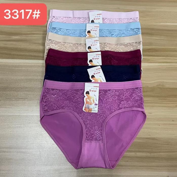 PROMO TERMURAH6PCS CD WANITA RENDA FULL KATUN  TRANSPARAN - DALAMAN WANITA KEKINIAN 2023 UK XL-XXL N