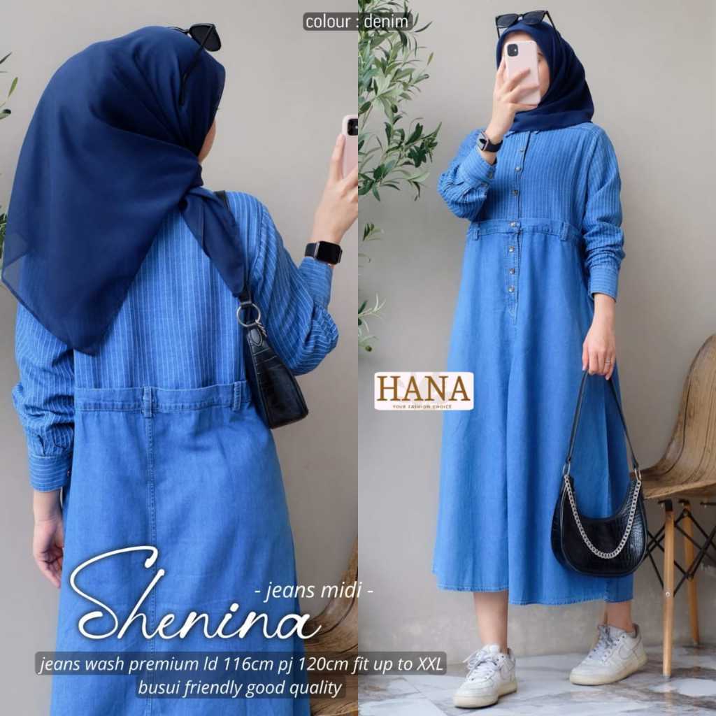 2011     SHENINA JEANS MIDI DRESS by hANA FASHION  // NOVIISTUFF