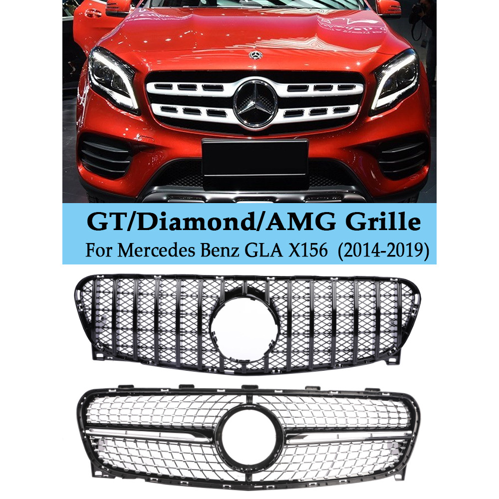 For Mercedes Benz X156 GLA Front Bumper Grill GT AMG amond Style GLA Grille for GLA200 GLA250 GLA260