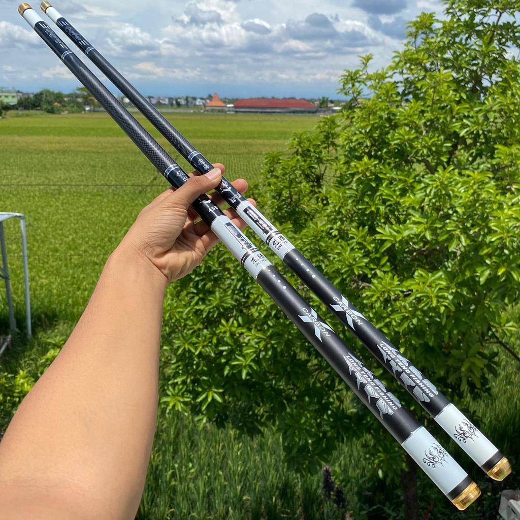 Tegek LONG TENG Joran Carbon Import Action Kaku Harga Murah