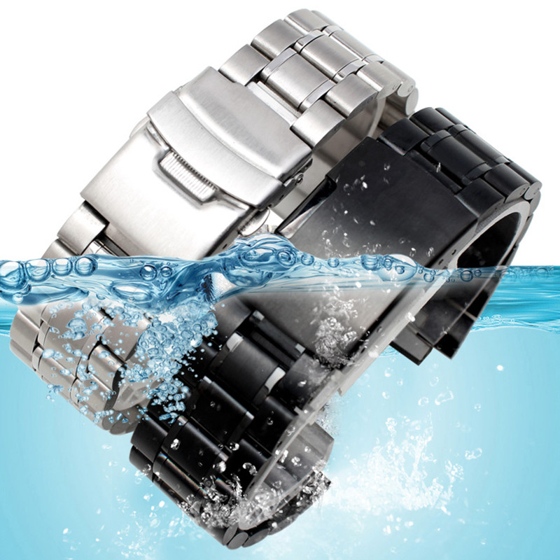 24*16mm For Casio G-SHOCK GST-B200 GST-B200D Wat Band Solid Stainless Steel Wat Strap Raised Steel W