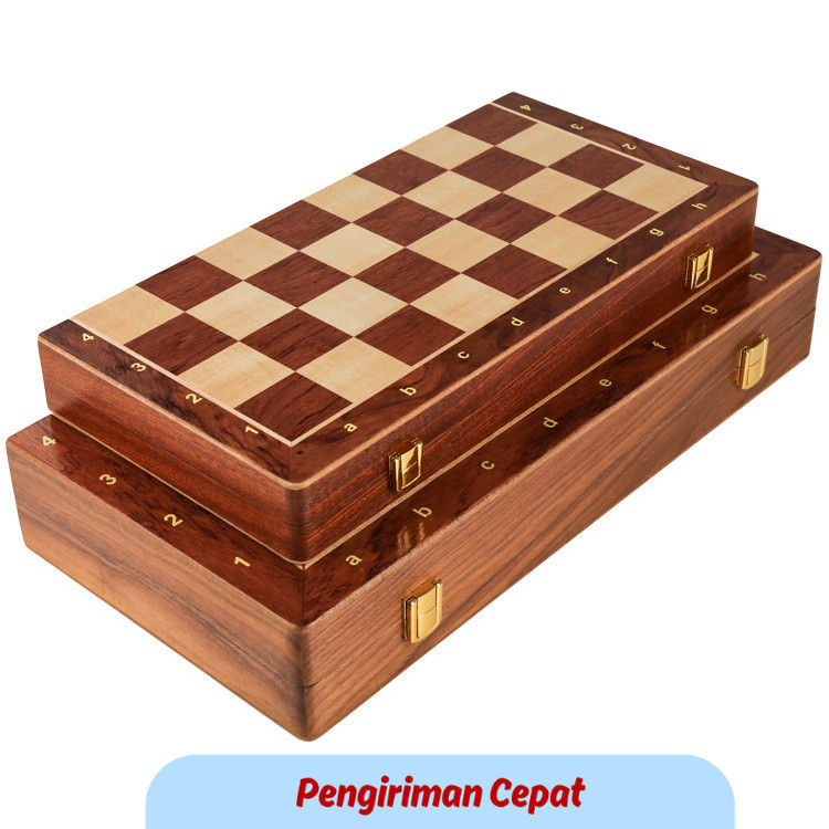 PCP Chess Set Top Grade Wooden Folding Big Traditional Classic Handwork Solid Wood Pieces Walnut Che
