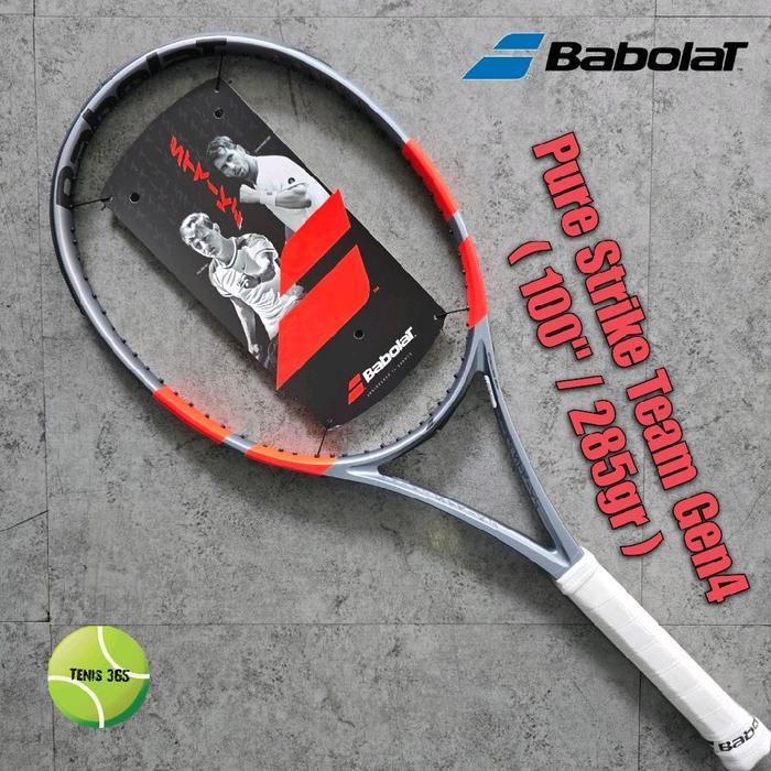 Raket Tenis Babolat Pure Strike Team Gen 4 ( 100"/ 285gr )- Grey / Fluo Strike NEW....
