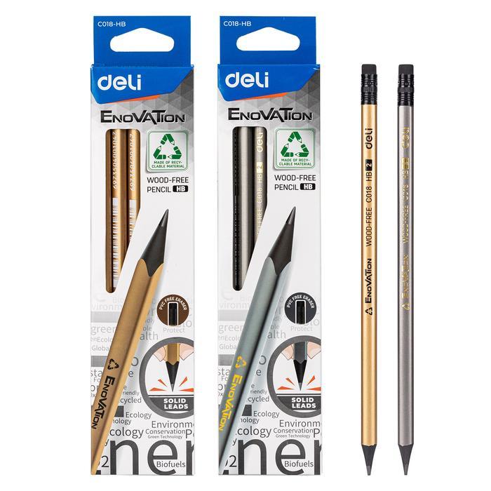 Deli Pensil Sketsa / Graphite Pencil Emas - Silver EC018-HB