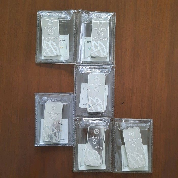 PERAK BATANGAN ANTAM 250 GR LOGAM MULIA SILVER BAR (TES)