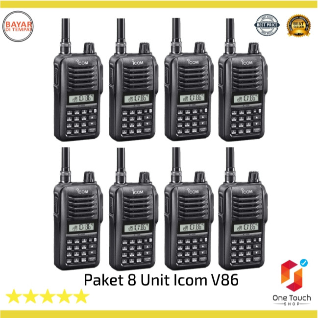 Paket Hemat 8 Unit Radio HT Icom V86 V 86 Single Band VHF IC-V86 7 Watt Siap Pakai Garansi