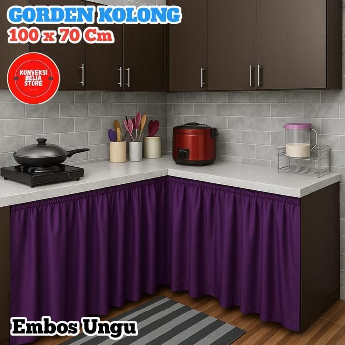 PROMO Pakaet isi 1 lusin Gorden kolong dapur set motif keropi free tali - EMBOS UNGU