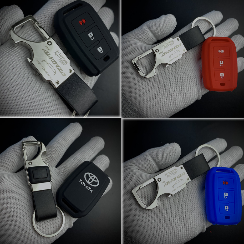 gantungan kunci plus cover remote keyless mobil toyota avanza