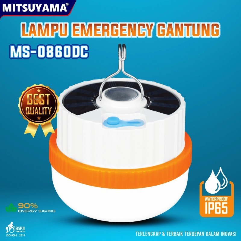 Lampu Emergency Gantung 60Watt IP65 Mitsuyama MS-0860DC / Lampu Darurat 3 Mode Cahaya