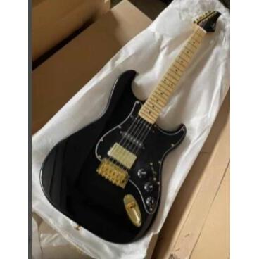 China guitar factory custom new Black Electric Guitar Suh Body SSH Pickup Maple fingerboard Fixed Br