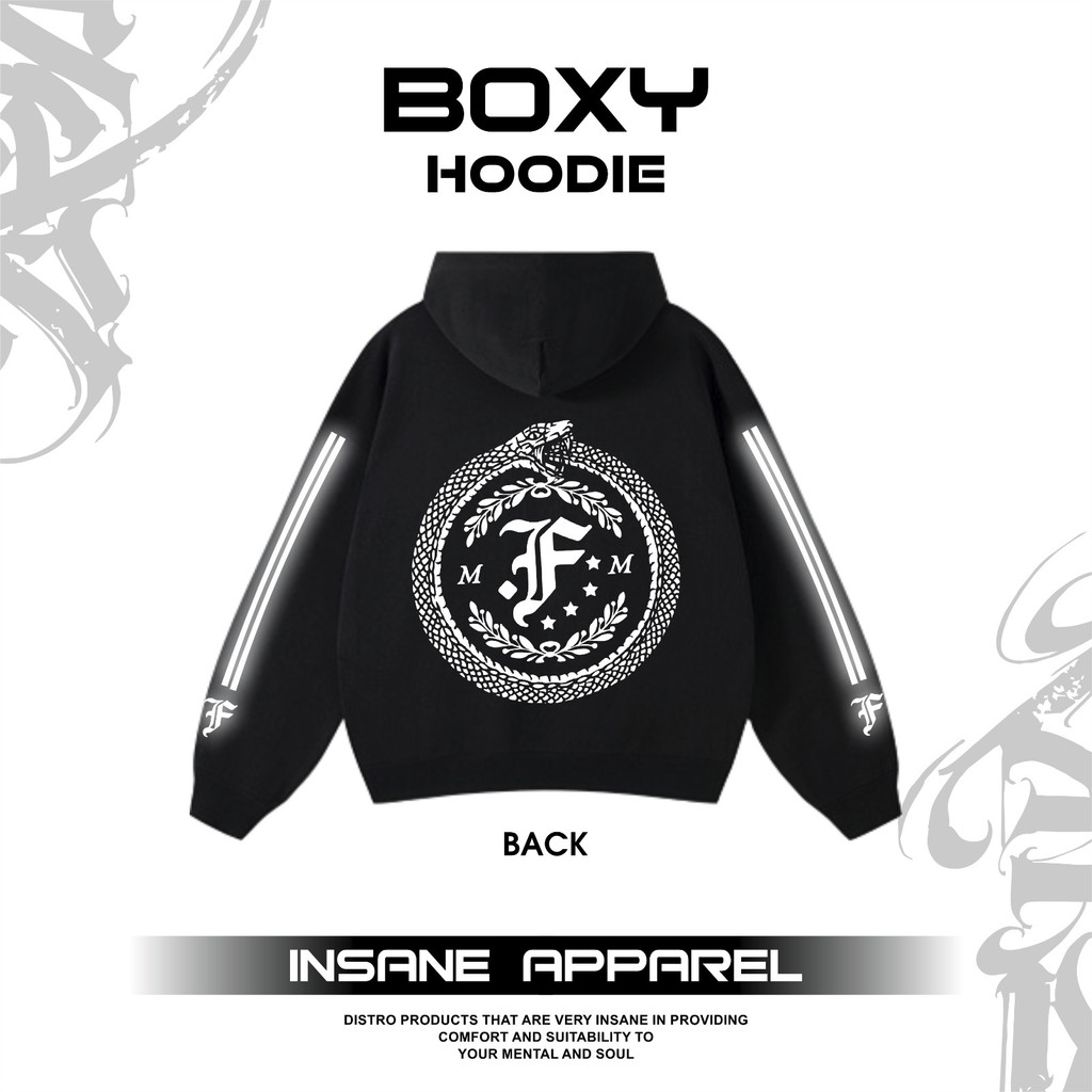 HOODIE BOXY REFLEKTIF DESAIN MFM TAROT FEAST BOXY & REGULAR REFLECTIVE SIZE - HOODIE PRIA DAN WANITA
