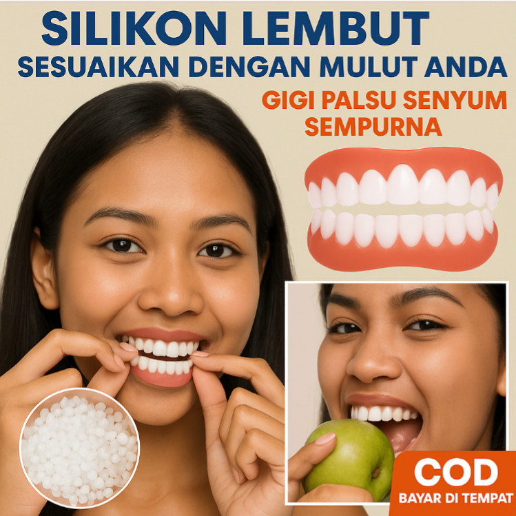 [ COD]gigi Gingsul Palsu Lepas Pasang /Gigi Palsu Senyum Sempurna/Gigi Palsu Pria Dan Wanita/Gigi Pa