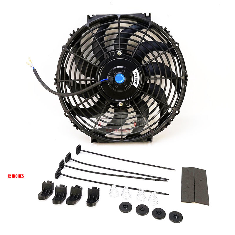 Universal 7/10/12/14 In 12V 80W 2100RPM Car Air Contioning Electronic Raator Cooling Fan Blade Elect