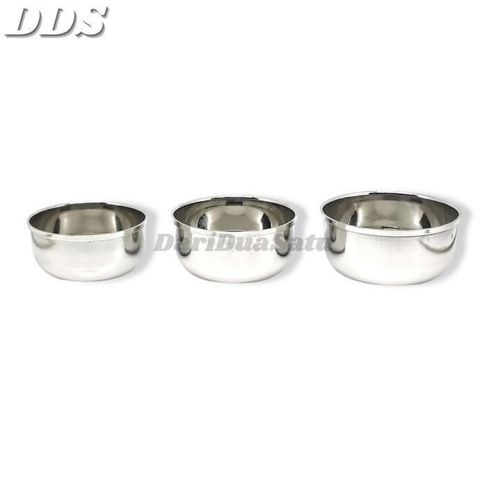 Mangkok Kecil Stainless Tebal Tempat Bumbu Saos Kecap 7 - 10.5 cm - 8.5 cm