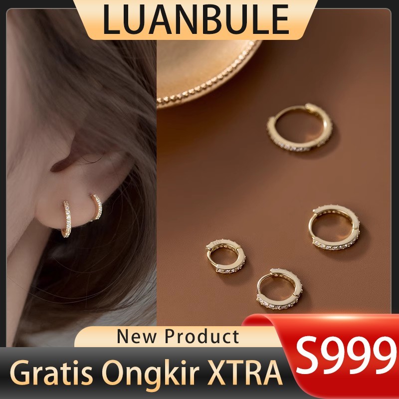 LUANBULE Anting Emas Fashion Zircon S999