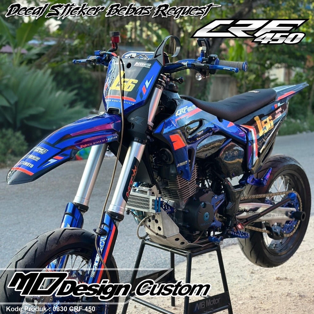 0830 (COD) Sticker Decal CRF 450 Full Chrome Komb Gold Karbon Metalic Bebas Request Terbaru - Sticke