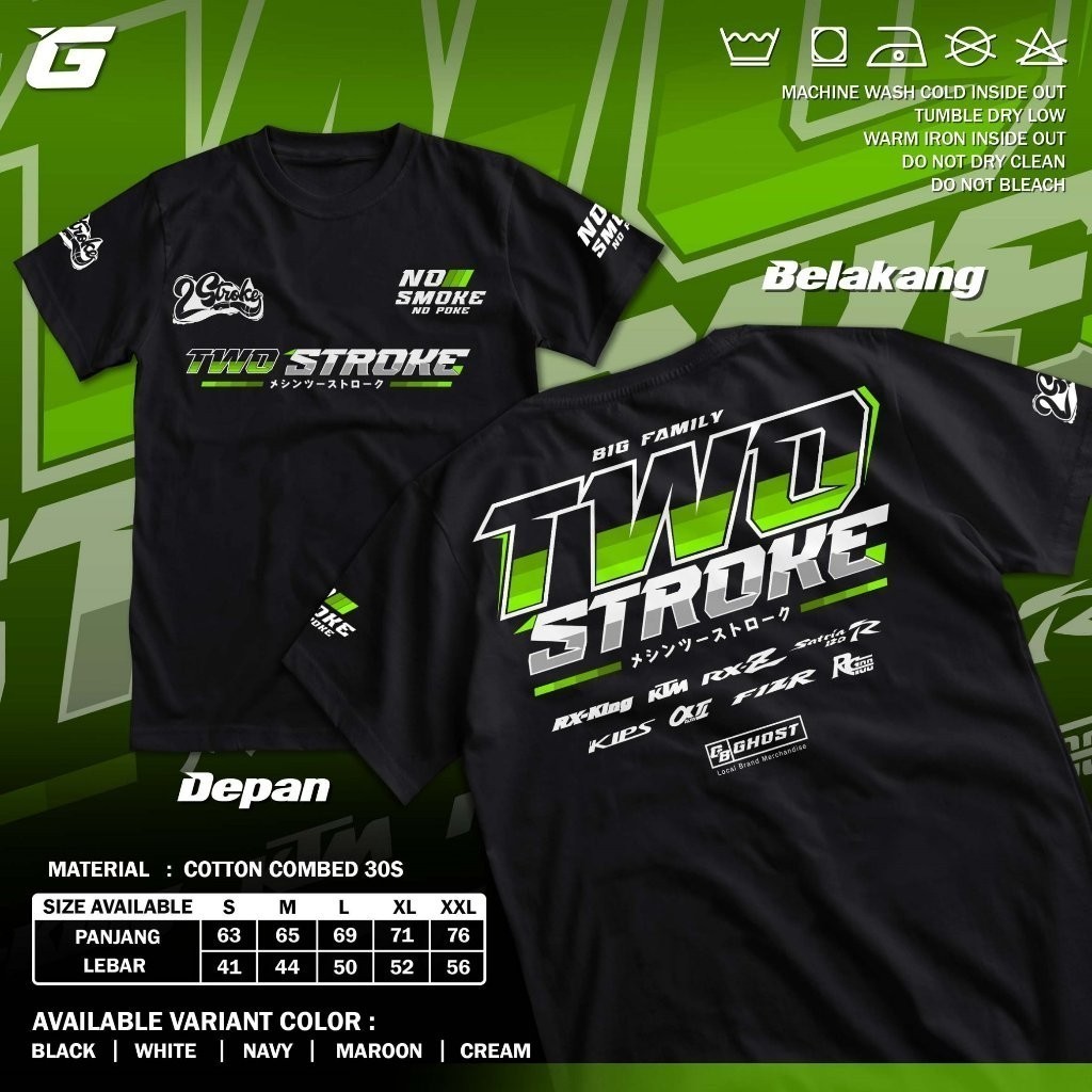 FanStore Kaos 2 Stroke Big Family Baju Distro Sponsor Racing 2Stroke Two Stroke 2 Tak Motor Herex RX