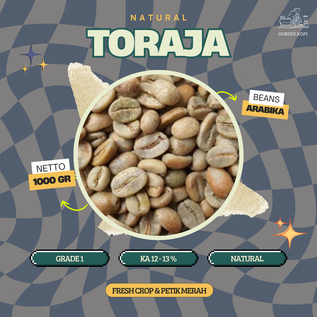 Green Bean Arabika Natural Toraja | Biji Kopi Mentah 1Kg