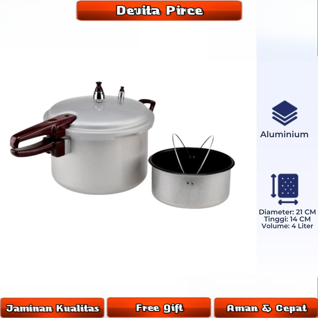 Panci Presto MAXIM 4 Liter Pelunak Daging Ikan 4L Pressure Cooker Ori