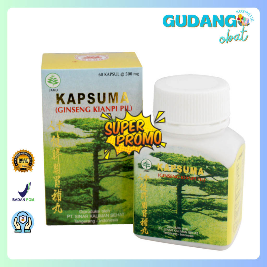 PALING AMPUH ~ Kianpi Penggemuk Badan ~ Kapsuma (Ginseng Kianpi Pil) 60'S BPOM - Penambah Nafsu Maka
