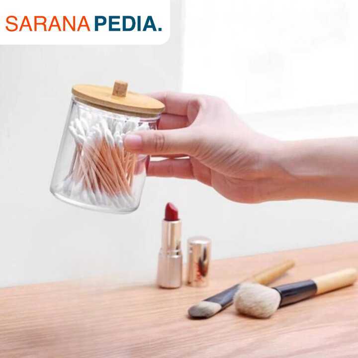 Saranapedia Tempat Kapas Cotton Bud Plastik Make Up Organizer