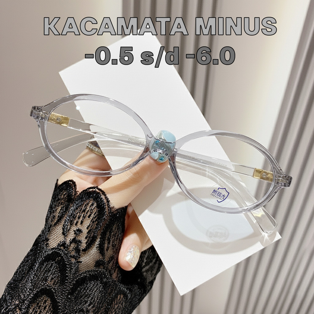 Kacamata Minus -1 Sampai -6 Fashion Korea Retro Anti Blue Light anti Radiasi Model Cat Eye Kacamata 