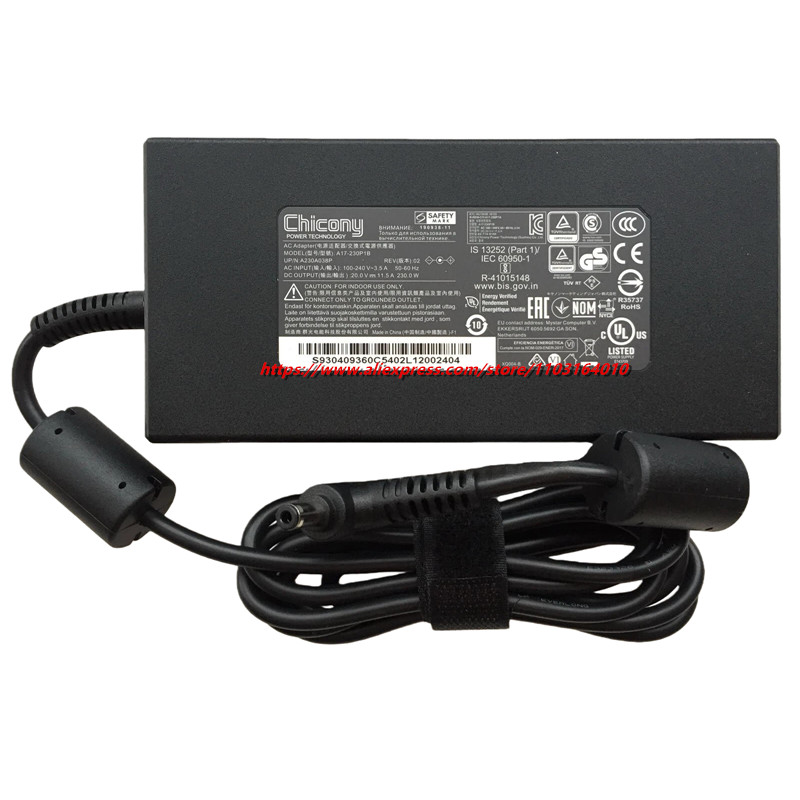 Genuine 230W 20V 115A Chicony AC Adapter A17230P1B A230A038P Power Supply For GIGABYTE SABRE PRO 15 