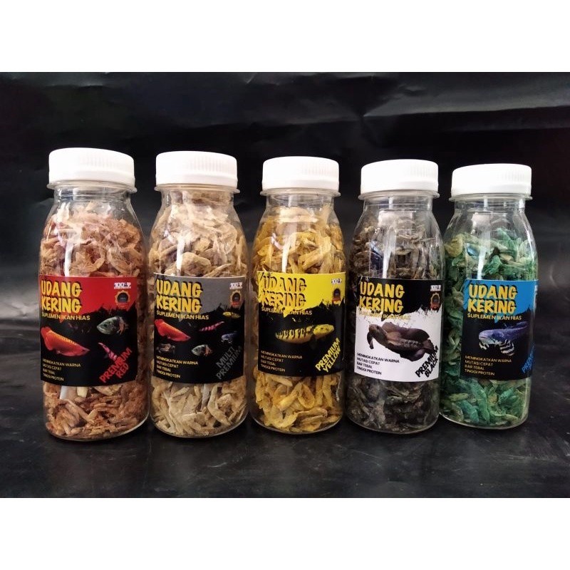 udang kering asagi new premium carophyll / shrimp kering super red yellow blue 20 gram udang pakan p