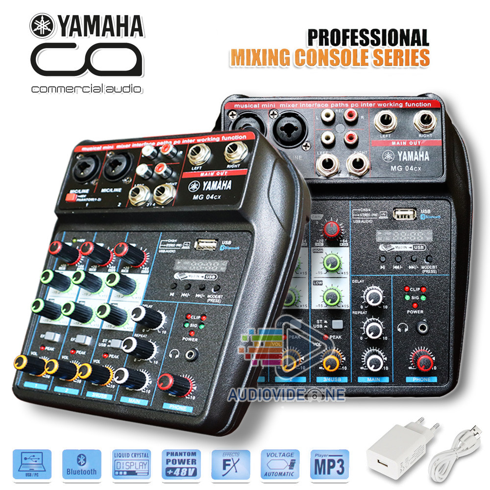 Mixer YAMAHA Bluetooth 4 Chanel MG04CX Mikser Audio Bisa Record Usb Mp3