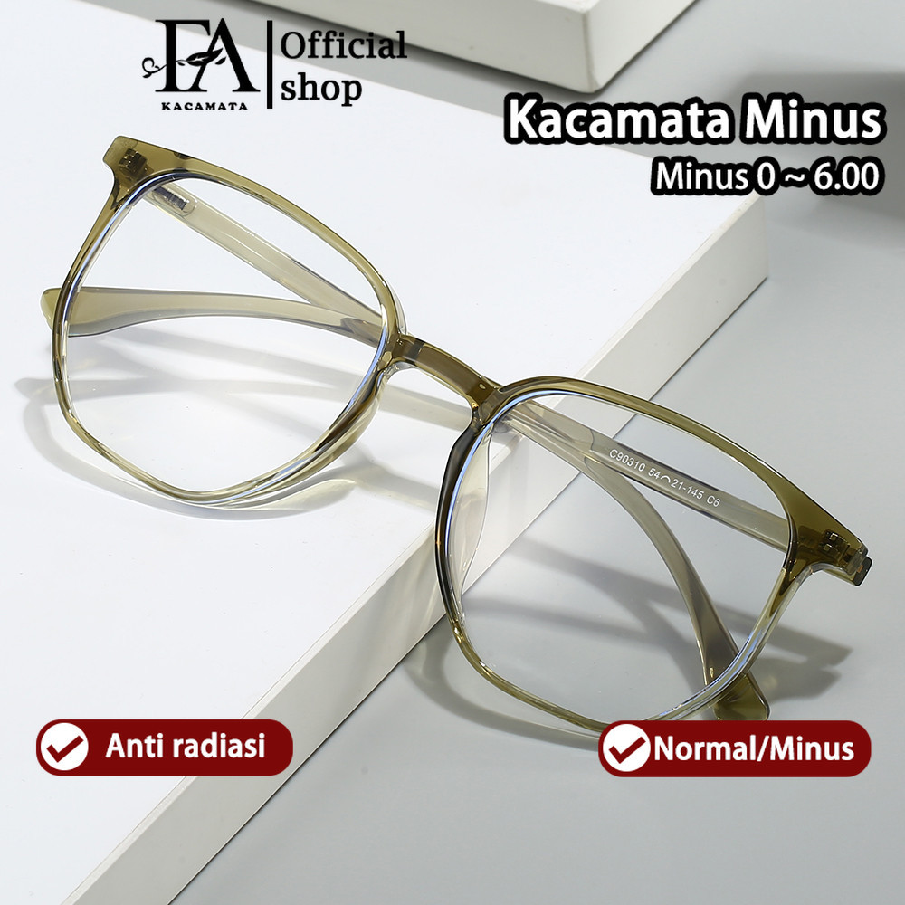 Kacamata Baca Plus Anti Radiasi Blueray Wanita Pria Fashion Besar Frame Kaca Mata Optik 90310